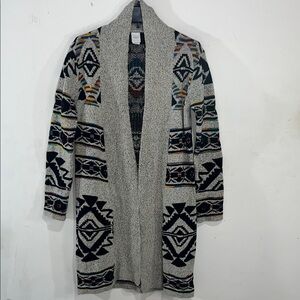 Northern Angel Tribal Pattern Open Cardigan